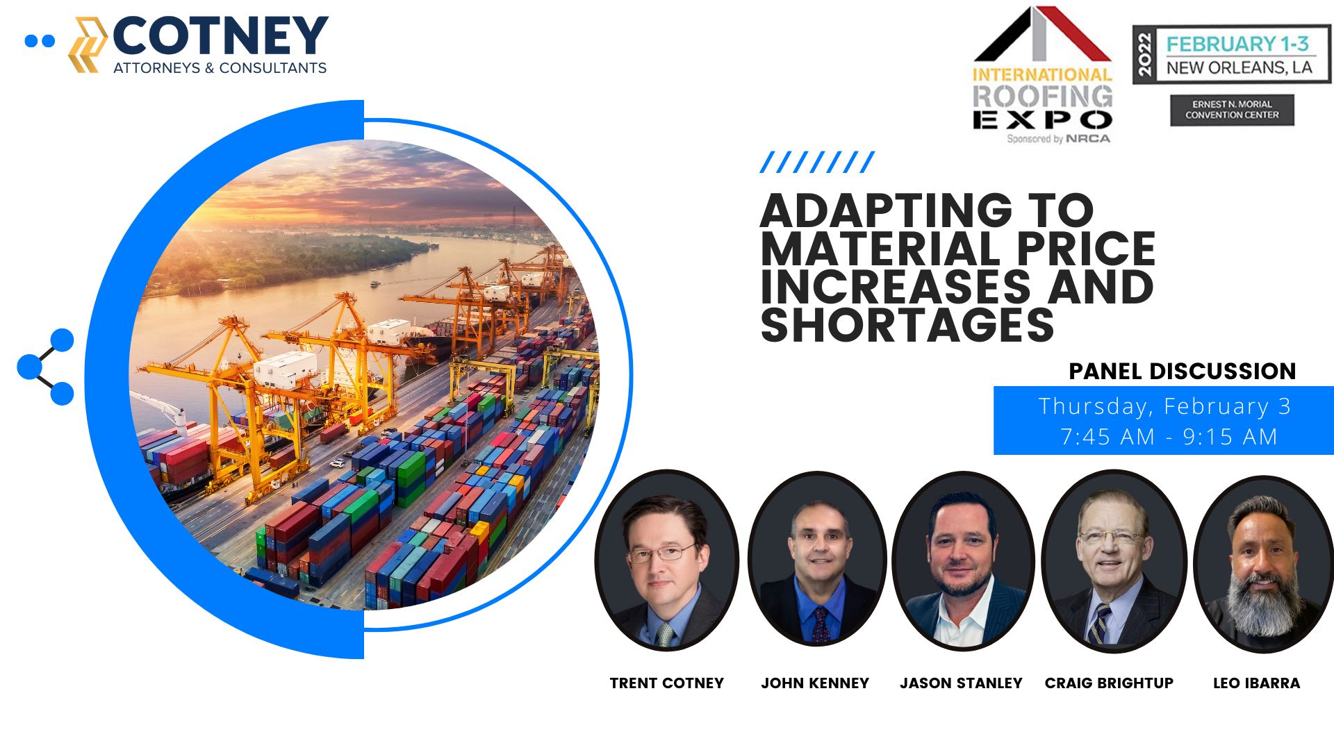 Adapting to Price Increases and Shortages. 2022 Panel Discussion IRE Thursday Feb. 3rd